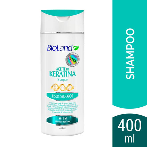 Bioland Shampoo Lisos Sedosos Aceite de Keratina 400Ml - Farmacias Arrocha