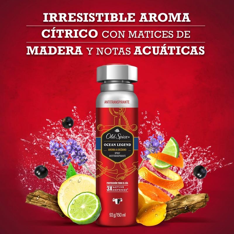 Spray Antitranspirante Old Spice Ocean Legend 93 g/150 ml - Farmacias Arrocha