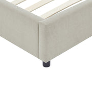 Cama tapizada con respaldar en lateral Taupe - Farmacias Arrocha
