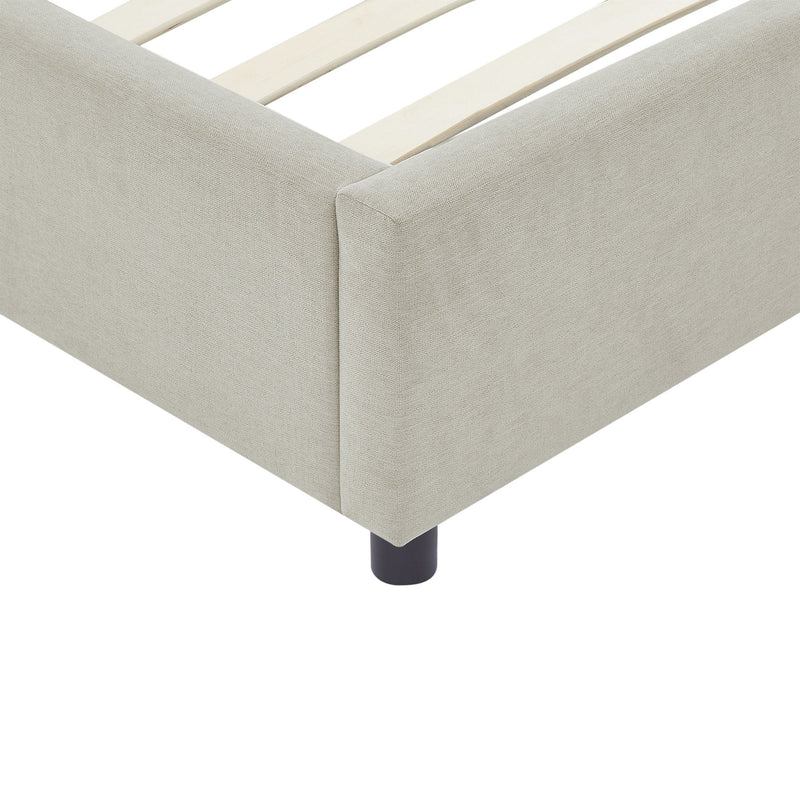 Cama tapizada con respaldar en lateral Taupe - Farmacias Arrocha