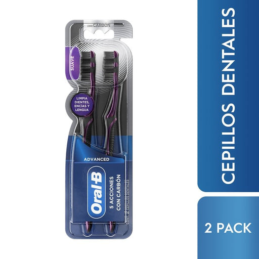 Cepillos de dientes Oral - B Advanced 5 Acciones con Carbón 2 Unidades - Farmacias Arrocha
