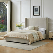 Cama tapizada con respaldar en lateral Taupe - Farmacias Arrocha