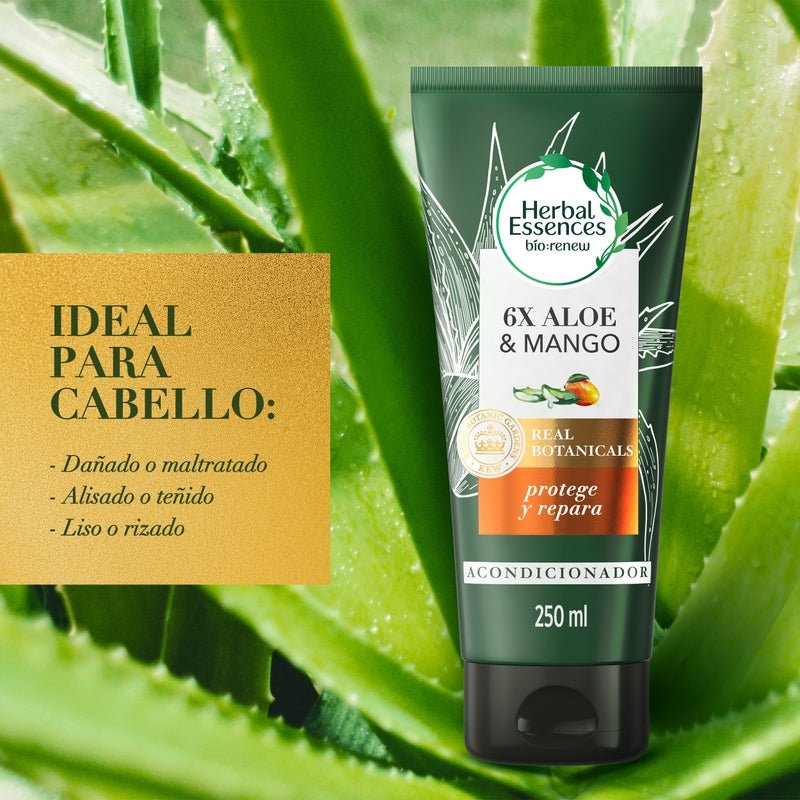 Acondicionador Herbal Essences Bio:renew 6x Aloe & Mango Protege & Repara 250 ml - Farmacias Arrocha