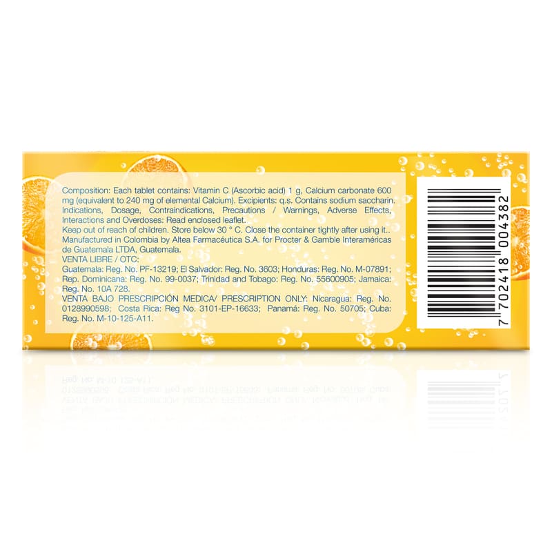 Cebión Tabletas Efervescentes De Vitamina C + Calcio Con 10 Unidades - Farmacias Arrocha