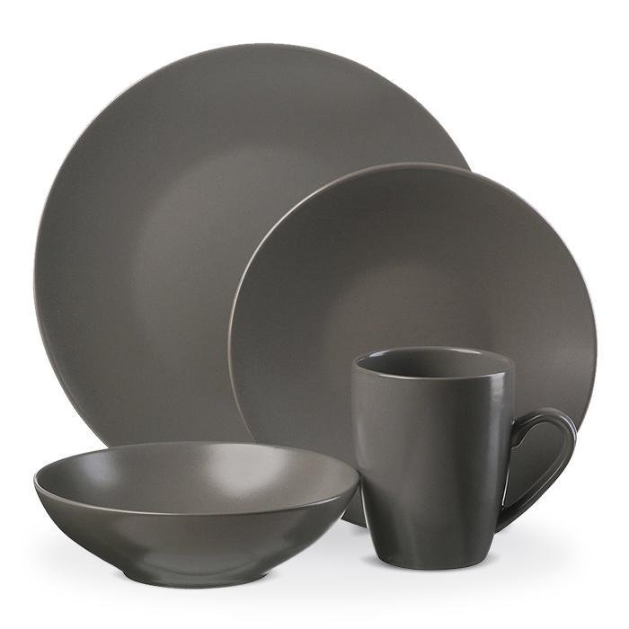Thompson Pottery Vajilla De 16Pzs Mono Slate - Farmacias Arrocha
