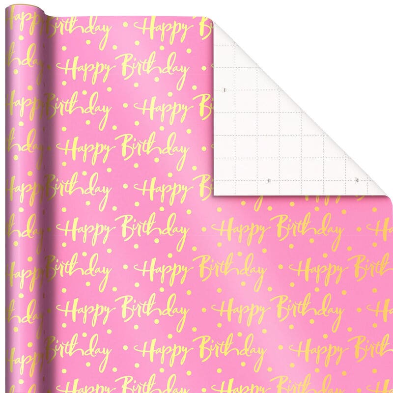 Hallmark Papel De Regalo Feliz Cumpleaños Aluminio Rosa 15Ft² - Farmacias Arrocha