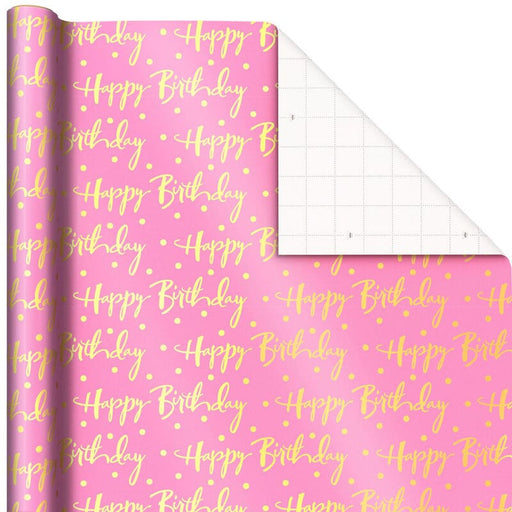 Hallmark Papel De Regalo Feliz Cumpleaños Aluminio Rosa 15Ft² - Farmacias Arrocha