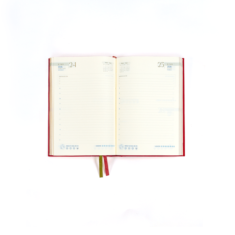Agenda Premium Diaria Sunzal Burgundy 2026 - Farmacias Arrocha
