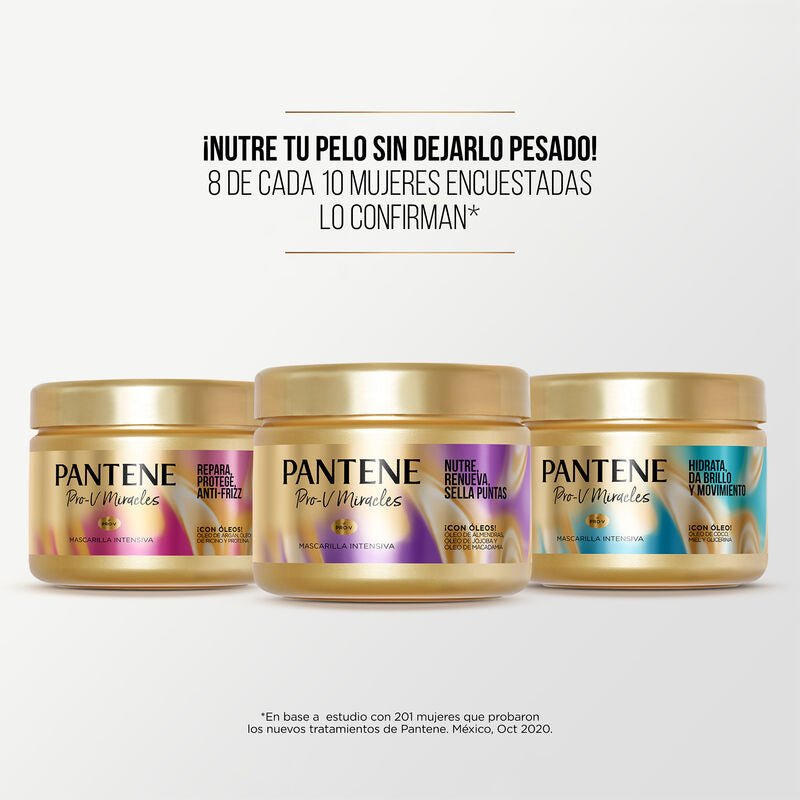 Mascarilla Intensiva Pantene Pro - v Miracles Nutre, Renueva, Sella Puntas 300 ml - Farmacias Arrocha