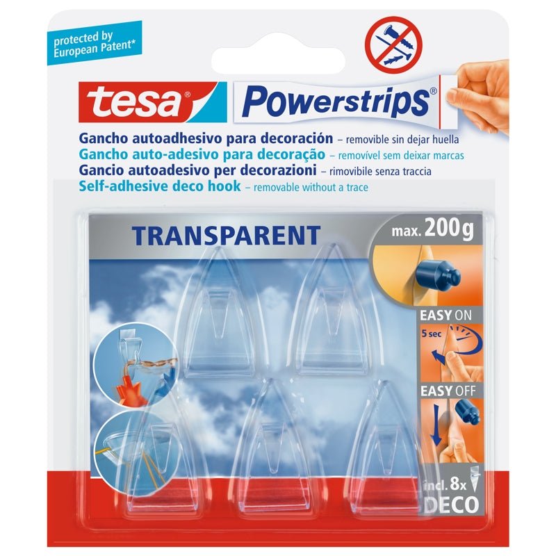 Tesa Ganchos Dec. Transparente 5 Piezas - Farmacias Arrocha