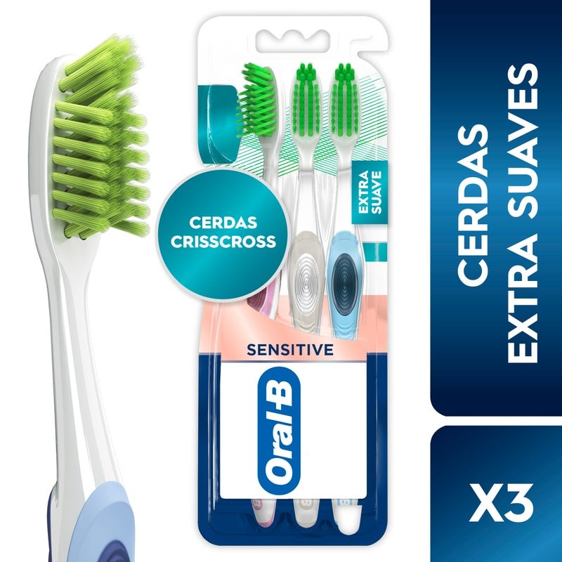 Cepillo de dientes Oral - B, Encías detox, cerdas extrasuaves Crisscross, 3 Unidades - Farmacias Arrocha