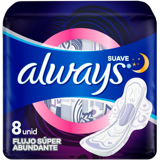 Toallas Femeninas, Always Suave Nocturna 8 Unidades - Farmacias Arrocha