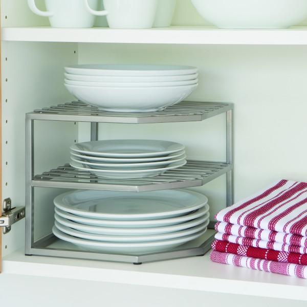 Seville Classics Iron 2-Tier Corner Shelf