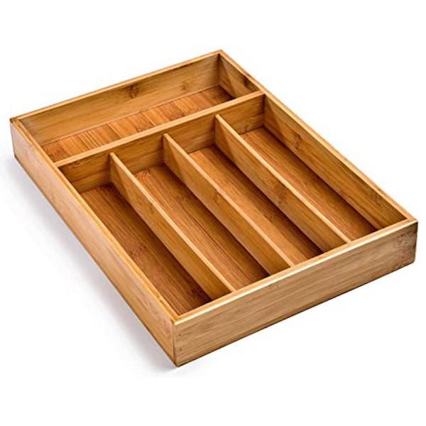Seville Classics Medium Bamboo Drawer Organizer