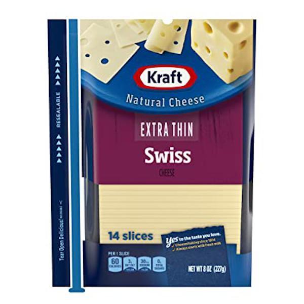 Kraft Extra Thin Swiss Slices 8Oz
