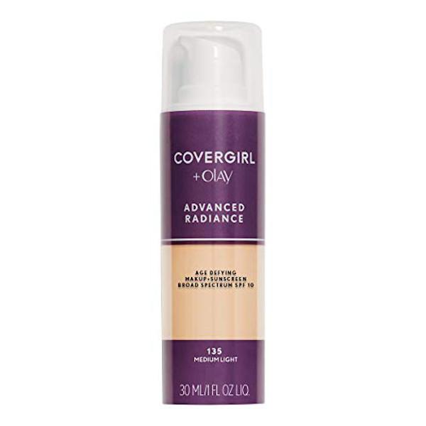 Covergirl + Olay Advance Radiance Age-Defying Liquid Foundation Spf 10, Medium Light 135
