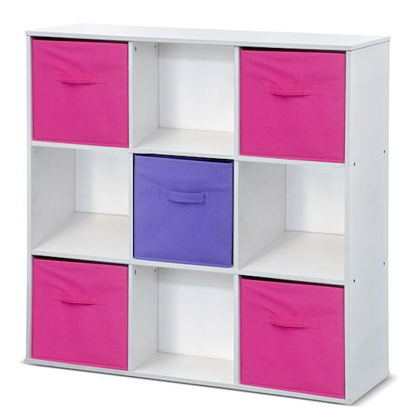 HomeStyle Cabinet + 5 Baskets Fuschia W90 X D29.5 X H90 Cm