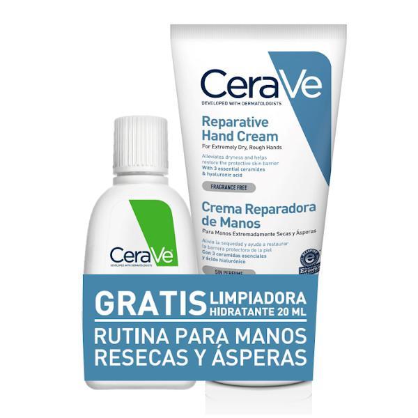 CeraVe Crema Reparadora De Manos 50Ml + Mini Limpiadora Hidratante 20Ml