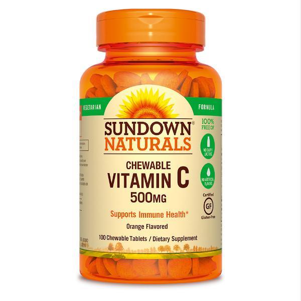 Sundown Naturals C 500 mg Chewable Orange w/Rose Hips Tablets