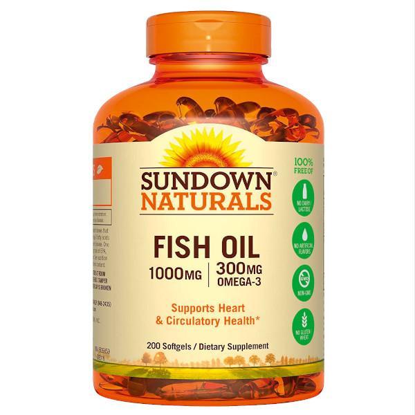 Sundown Naturals Fish Oil 1000 mg 200 Softgels