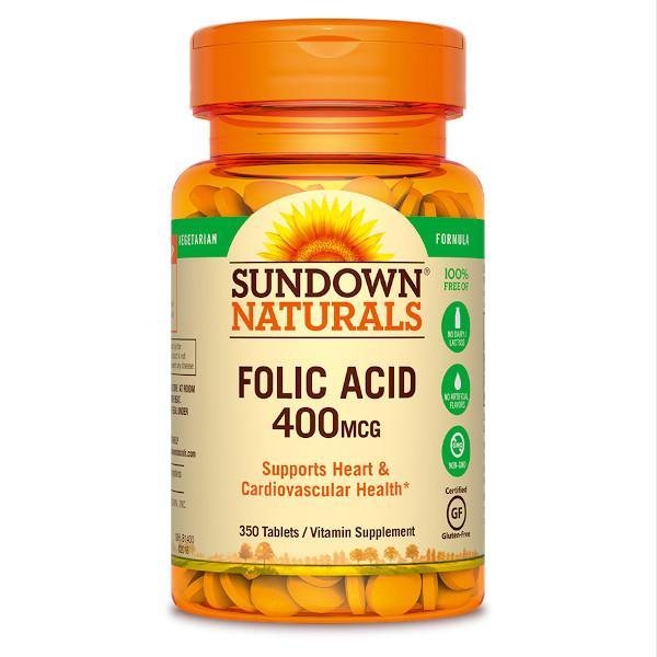 Sundown Naturals Folic Acid 400 mcg Tablets