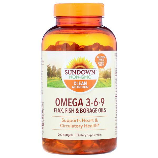Sundown Naturals Omega 3-6-9 de 200 softgels