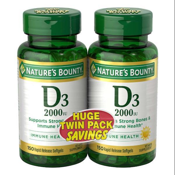 Nature's Bounty Vitamina D3 2000 150 softgels  Twin Pack (300)