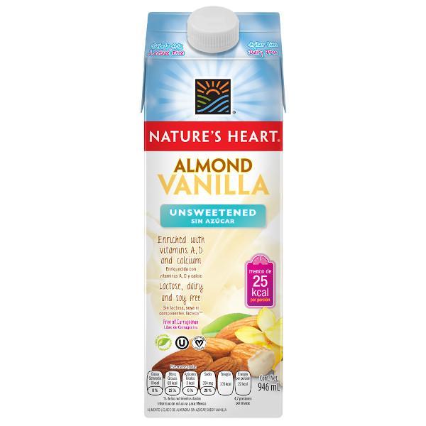 Nature's Heart Bebida de Almendra Vainilla Sin Azúcar 946Ml