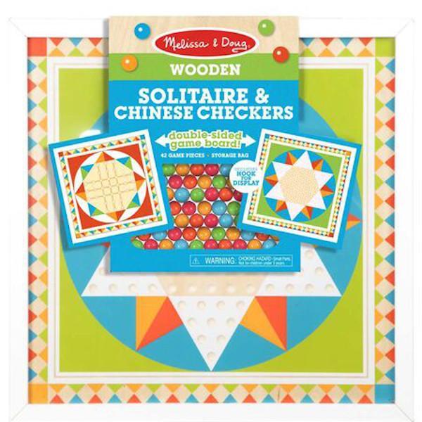 Melissa & Doug Solitario Y Damas Chinas De Madera