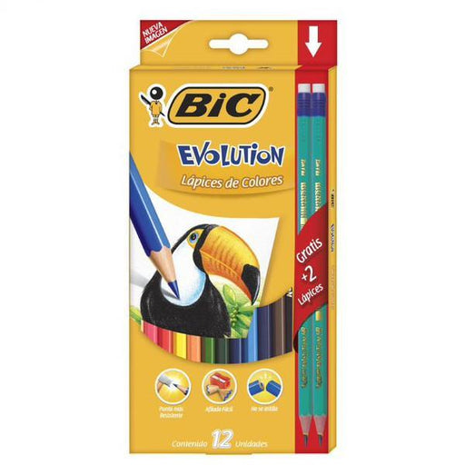 Bic Colores Bic Evolution Cj 12 Pz+2Lapiz Ev - Farmacias Arrocha