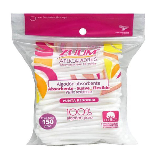 Zuum Algodon Aplicador 150Pzs C 48 - Farmacias Arrocha