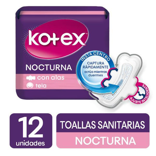 Kotex Toalla Femenina Nocturan C A 12 S - Farmacias Arrocha