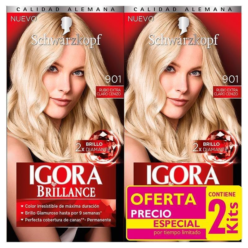Igora Brillance Tinte 901 Rubio Extra Claro Cenizo 2Kit - Farmacias Arrocha