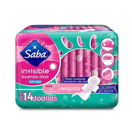 Saba Toalla Femenina Invisible Con Alas 14'S - Farmacias Arrocha