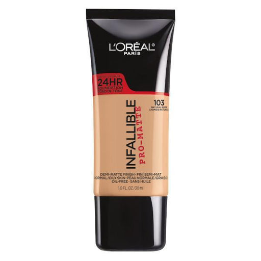 L'Oreal Infalible 24 Hr Pro Matte 103-Base para el rostro Matte larga Duración,Natural Buff - Farmacias Arrocha