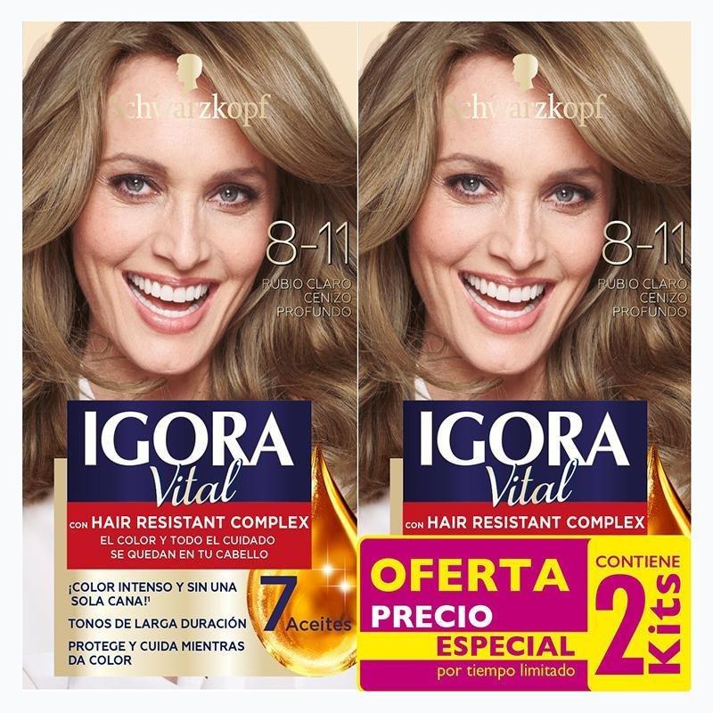 Igora Vital 8-11 Rubio Claro Cenizo Profundo (2Kit) - Farmacias Arrocha