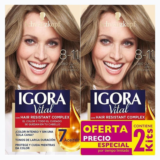 Igora Vital 8-11 Rubio Claro Cenizo Profundo (2Kit) - Farmacias Arrocha