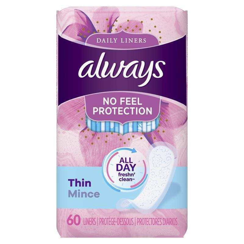 Always Pantyliner Regular Thin 12 60 Protectores - Farmacias Arrocha