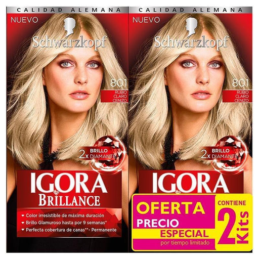 Igora Brillance Tinte 801 Rubio Claro Cenizo 2Kit - Farmacias Arrocha
