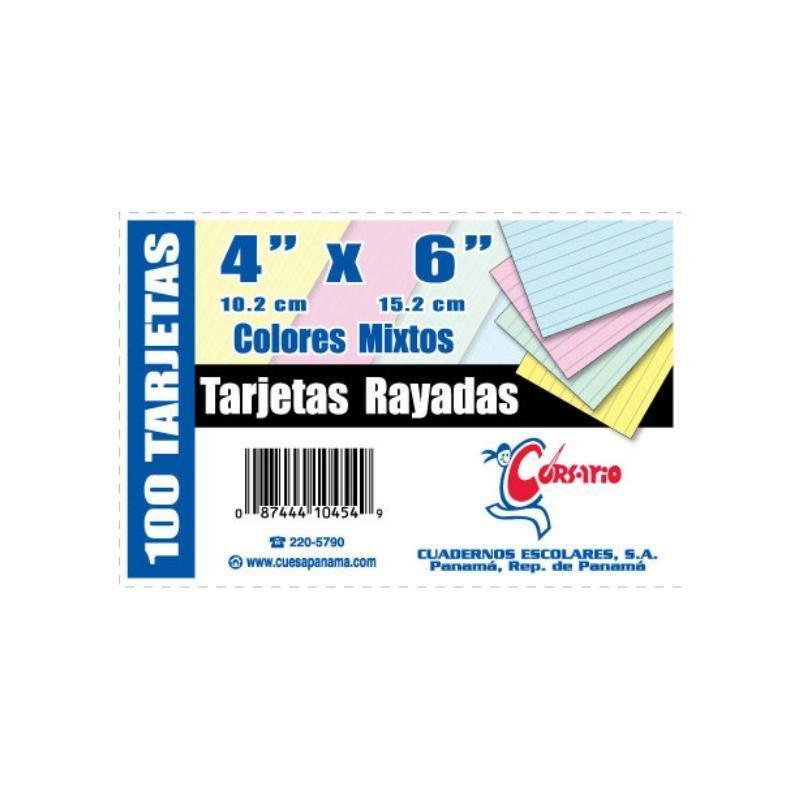 Tarjetas Rayadas Colores 4X6 (30) - Farmacias Arrocha