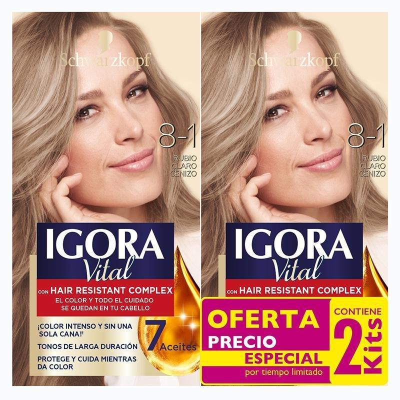 Igora Vital 8-1 Rubio Claro Cenizo (2Kit) - Farmacias Arrocha
