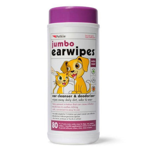 Petkin Jumbo Ear Wipes _ 80Ct Oidos - Farmacias Arrocha